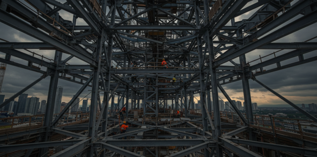 A photo of steel construction